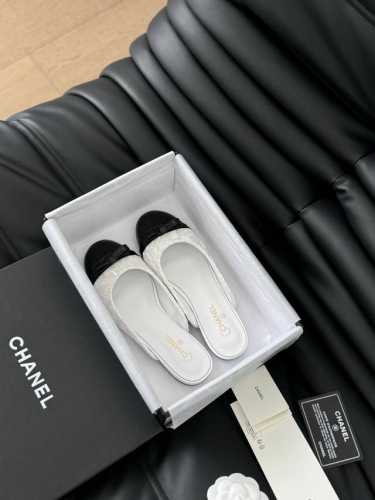 Chanel 24A新款蝴蝶结半拖系列 一脚蹬系列 鞋面牛皮 内里羊皮 真皮大底 Size:35-39 40定