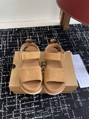 东莞代购级 Ugg 25Ss 魔术贴 凉鞋翻毛牛皮鞋面，可调节鞋面束带，设计方便穿脱双层高密度泡棉鞋内底 外包翻毛皮的耐磨中底以及Eva外底再生聚酯纤维滚边 舒