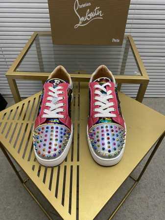 定做款 出厂价 。Christian Louboutin Cl红底鞋 专柜系列，情侣休闲板鞋 独家热款发布活动乳胶垫脚成品大底车线女35-40#男38#-46, - 点击图像关闭