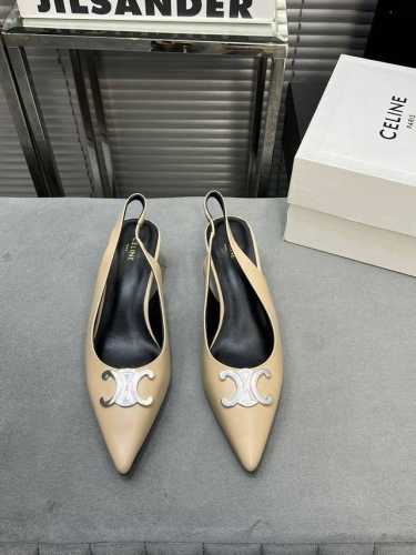 P350 Celine 思琳新款凯旋门猫跟凉鞋 单鞋 鞋面：开边珠牛皮 内里：原版内里 大底：原版进口真皮大底 码数：35-39 40定制