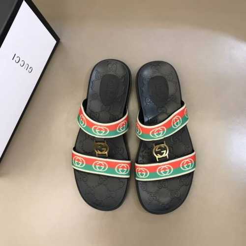 Gucc* 新品男士拖鞋，高端精品，原版织带，精细做工，鞋底超软，休闲宽松舒适型，夏季必入哦！码数38-45