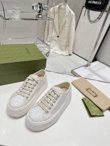 橙子出厂价p gucci 古驰 经典刺绣Gg低帮老花厚底帆布鞋 休闲鞋板鞋 情侣款 重工刺绣追求极致 增高上脚舒适 底轻 面料 特定双G刺绣印花条纹提花织法帆布