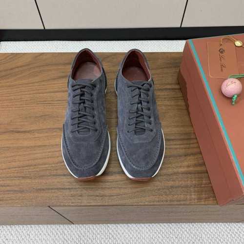 Loro Piana 情侣款休闲运动鞋。简约时尚，上脚非常舒适。 鞋面牛京，牛皮垫脚。定制橡胶底。 码数：女35-43 35、41、42、43定制不退换 男38
