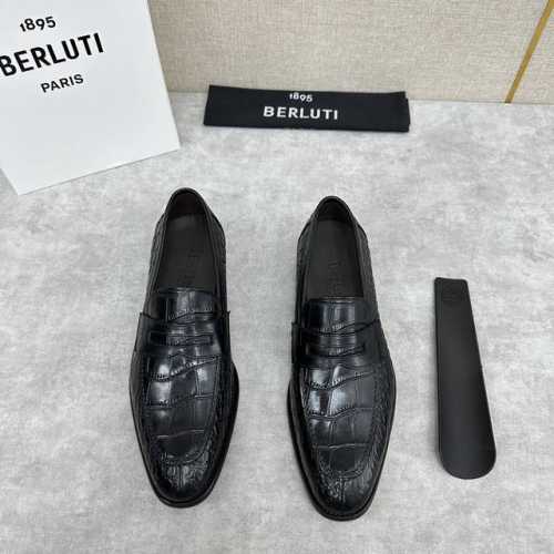 Berlut* 布鲁提 新款男士手工擦色乐福鞋皮鞋出货 独家渠道精品，一脚蹬简便款司机鞋 甄选优质进口小牛皮鳄鱼压纹鞋面 手工擦色工艺处理效果 半固特异冷粘工艺