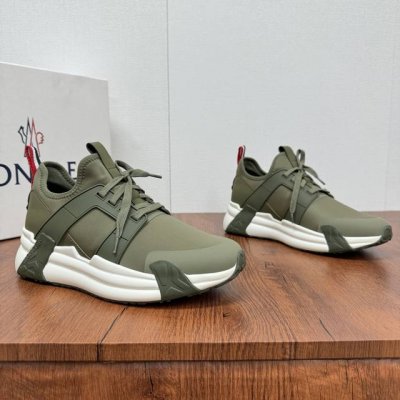工厂P价 Moncler 蒙口男鞋运动鞋,春夏新款轻质网布休闲 跑步鞋！进口布面、氯丁橡胶 各种材质拼接打造，鞋面采用鞋带和橡胶嵌件设计，后跟Moncler标志