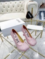 LOEWE 罗意威 上新出厂价 进口真皮底 Loewe 2024 aw 早春最新T台彩钻系列 走秀款鞋面：进口真丝布内里：进口水染羊皮大底：原版开模注塑真皮大底
