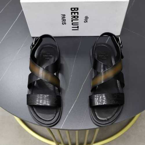 出厂价： Berluti 布鲁提 顶级手工上色牛皮男士拖鞋！ 全手工制作！有装饰的sifnos Scritto图纹皮革拖鞋！官！采用进口皮胚古法上色改色处理 鞋