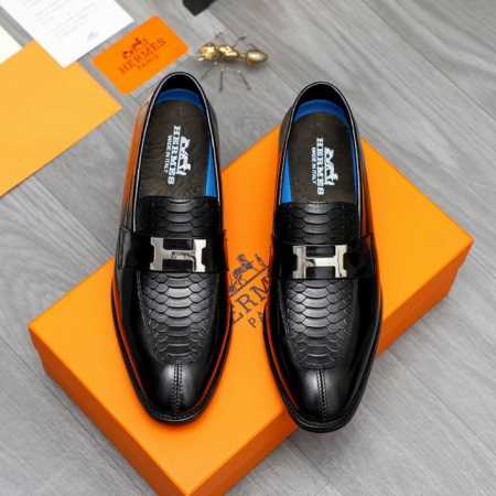 商品商标 Hermes 爱马仕 商务正装皮鞋 正码码数 38-45 商品材料 精选蛇紋牛皮鞋面 牛皮内里 原版大底 - 点击图像关闭
