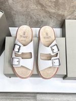 brunello Cucinelli 男士沙滩鞋 鞋垫均有品牌徽章装饰，真皮沿条 Tpu轻弹外底可以确保鞋子更合脚，穿着更舒适。 码数：39-45 38.46.