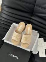 Chanel 25P新款双C编织拖鞋 新编织面料 编织鞋面 内里羊皮 原版大底 Size:35-39 其他码数定做