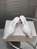 出厂 顶级版本 Jimmy Choo｜周仰杰新款方头网纱烫钻高跟鞋单鞋凉鞋 Jc家永恒经典之作 简约设计 满满的少女风 既摩登又复古的味道 非常的简连衣裙还是牛