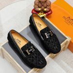 工厂p价 Hermes 爱马仕专柜同款经典套脚鞋1:1开模原单品质采用进口头层牛皮猪皮内里超高档男鞋皮鞋沉实稳重 非常特别 色，可选！码数38-45