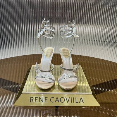顶级版 R C 2024S 重工Rc蛇形爆红系列，纯手工巧艺制作防生蝴蝶缠绕脚环细高跟凉鞋℡ 内里：粒面珠光羊皮里 大底：原版一致金扣闪银真皮大底 Size：3