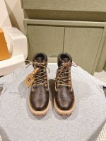 LV 路易威登 专柜最新马丁靴黑色开边朱厚底印花绑带短靴系列！代购级上新 这款松糕厚底系列今年非常爆，穿上增高效果，和时尚的引领绝对的yyds！ 面料：进口开边