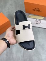 工厂P价P 实价 Hermes 高端品质 新款爱马仕拖鞋，面料进口十字纹小牛皮，耐磨防滑橡胶大底。时尚大气 码数：39-44 38 45 46 订做