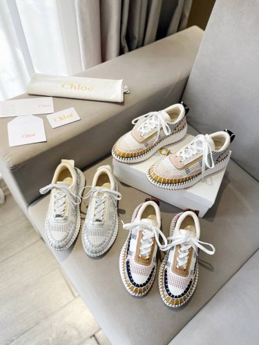 P4602670春夏Chloe 克洛伊Nama Sneaker彩虹系列运动鞋、容祖儿和孙怡宋茜明星同款、原材料是可再生物料制作、全手工缝马克线、肉眼可见皆是手工
