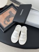 Chanel 25K春夏新品双C渔夫草编拖鞋 鞋面原版定制布面，内里羊皮，原版大底。 Size:35-39 40定