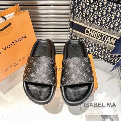 橙子出厂价p louis Vuitton 路易威登 Lv夏季新款 情侣款一字拖鞋 男女同款 颜色 7个颜色 码数 36-46