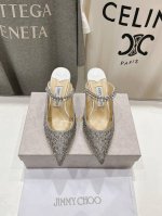 高版本出厂 Jimmy Choo* Jc 吉米周2025Ss夏季新款烫钻高跟凉鞋 原版套楦 完美的线条 简约大气上脚显气质粗跟舒适百搭 还能拉长双腿显高显瘦显腿