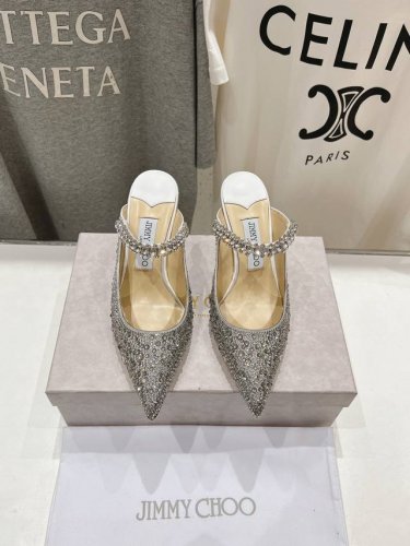 高版本出厂 Jimmy Choo* Jc 吉米周2025Ss夏季新款烫钻高跟凉鞋 原版套楦 完美的线条 简约大气上脚显气质粗跟舒适百搭 还能拉长双腿显高显瘦显腿