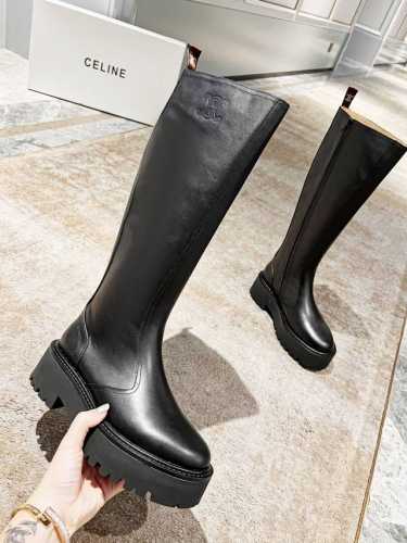Celine 秋冬 凯旋门侧拉链长筒靴，爱马仕水性边油油边工艺，头层牛皮面，头层水染牛皮里，垫脚，35-41， 40.41定做