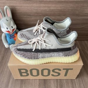 偏小一个码 顶级版本Adidas Originals Yeezy Boost 350 芝麻灰 Zyon 织物 减震耐磨 低帮 休闲运动鞋 男女同款 码数：36-