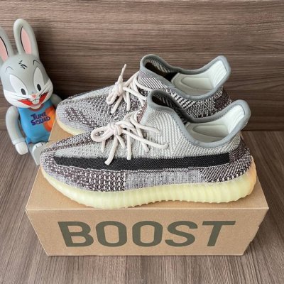 偏小一个码 顶级版本Adidas Originals Yeezy Boost 350 芝麻灰 Zyon 织物 减震耐磨 低帮 休闲运动鞋 男女同款 码数：36-