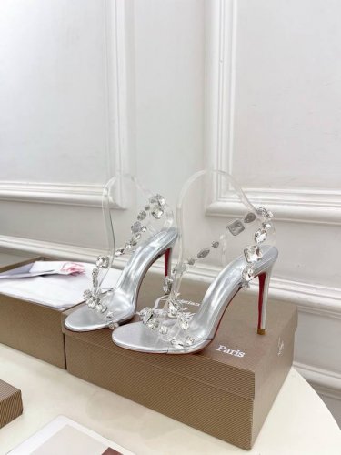 christian Louboutin路铂廷Cl 红底鞋 25Ss最新Just Jewel透明带水晶钻高跟凉鞋系列 魅惑华丽的顶级硬货上新 bs明星同款 平台主
