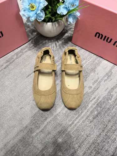 橙子出厂价p Miumiu 缪缪 春夏新款 一字带平底鞋 芭蕾舞鞋 平底单鞋 真皮版本 码数：35-40