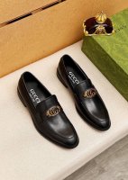 商品商标：Gucci 古驰 休闲皮鞋 正码码数: 39-45 38.45.46订制 商品材料：精选 进口头层小牛皮鞋面+奢华五金扣，进口羊皮内里。强烈立体视觉效