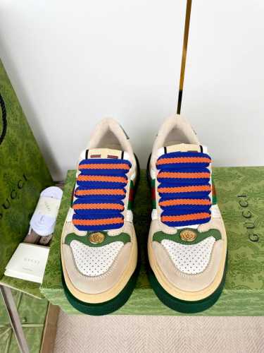 橙子出厂价 Gucci 古驰 Screener系列胖丁鞋 厚底运动鞋 休闲鞋板鞋 胖墩墩小脏鞋 情侣款 以70年代经典运动鞋为灵感原型，取名自体育运动中的防守动