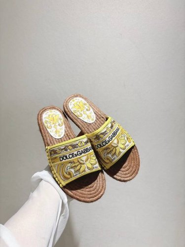 dg新款35-43码数 麻绳底拖鞋鞋 羊皮印花内里垫脚