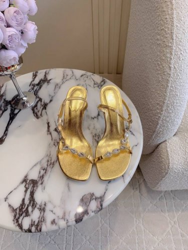 出厂价pp Ren* Caovill*重工水晶宝石系列高跟凉鞋 Bling Bling精致逼人 堪称工艺品 面料牛皮 手工镶嵌宝石水钻 内里垫脚羊皮 意大利真皮