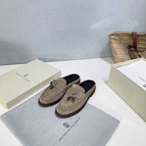 高品质出厂 ！小众潮牌 Brunell0Cucinelli25春夏新款BC复古中性一脚蹬流苏吊坠乐福鞋半拖 单鞋休闲鞋！原版购入系列做货！此品牌是来自意大利的世