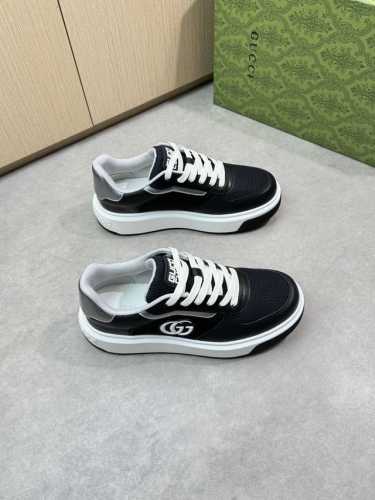 Gucci 古驰 -高端品质 原单休闲运动鞋 -鞋面：纳帕小牛皮、品牌高丝光网帆布、鞋身、鞋舌；车缝品牌塑胶Logo模块 -内里：品牌帆布，垫脚；水染牛皮 -大