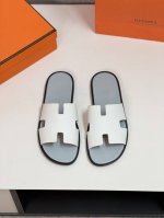 hermèS 真皮底 Size：38-44 45.46.47定制 爱马仕最高品质经典H拖鞋～高端男士凉鞋沙滩鞋拖鞋～专柜同步～原单代购货！原版进口鞋面牛皮内里牛