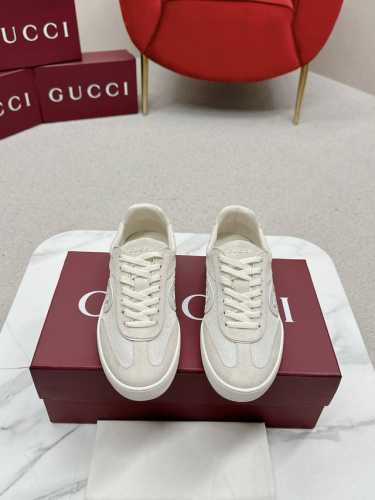 男款 古驰 Gucci 2024最新款 阿甘鞋 德训鞋 休闲鞋 复古时尚 简约高级 随意搭配 上脚非常轻便舒适，鞋面原版牛皮面 网面拼接 羊皮内里 最新开模原版
