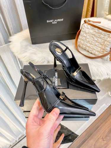 出厂 Saint Laurent 圣罗兰 Ysl新款尖头高跟凉鞋 高跟鞋 细跟单鞋 材质 漆皮 跟高 8Cm、10Cm 码数 34-40