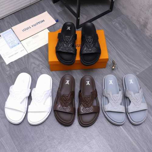 商品商标：Lv [路易威登] 拖鞋 正码.码数: 38-45 商品材料：精选 经典优质压纹牛皮鞋面 脚背皮里 原版大底