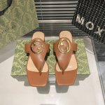 橙子出厂价 GUCCI 古驰新款 方头平底拖鞋 夹脚人字拖 码数：35-42