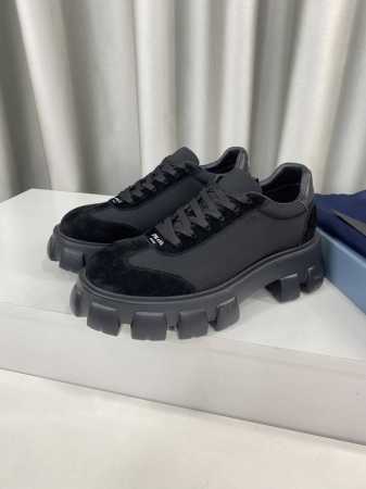 PRADA* P: 情侣款Size: 35-45 女40 男45定做不退换 Prada普拉达 最新2025ss春夏走秀系列 厚底松糕 休闲运动鞋 情侣款 大胆撞 - 点击图像关闭