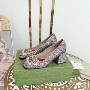 Gucci古奇 早春新款马衔扣丑萌粗跟单鞋 凉鞋 跟高：7.5Cm 5.5Cm 2.5Cm 大底：意大利真皮底 尺码：35-39 34.40.不退换