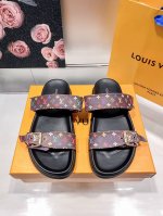 橙子出厂价p louis Vuitton 路易威登 Lv新款 魔术贴厚底拖鞋 休闲凉拖 二带凉鞋 码数 35-42