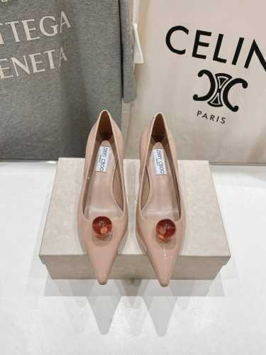 高版本出厂380 Jimmy Choo*｜Jc 吉米周2025Ss春夏新款简约尖头高跟鞋单鞋 原版套楦，完美的线条，简约大气上脚显气质粗跟舒适百搭，还能拉长双腿