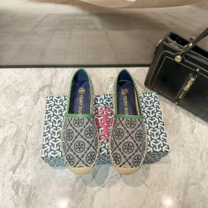 橙子出厂价p tory Burch 夏季新款 Tb草编渔夫鞋 一脚蹬乐福鞋 码数 35-41
