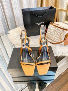 出厂 Saint Laurent 圣罗兰 Ysl新款一字带高跟凉鞋 高跟鞋 细跟单鞋 日常休闲约会必备的神器夜店最爱高跟设计凉鞋上脚非常性感抚媚尖头设计更显腿长