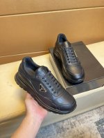 prad*普拉达 专柜爆款男鞋 官网1:1制作 进口牛皮面料拼接 牛皮内里 原厂特供原版底 38-45 45订做不退换