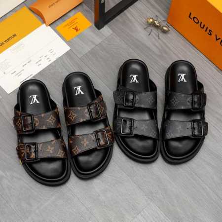 商品商标 Lv [路易威登] 拖鞋 正码.码数: 38-44 45定做不退换 商品材料 精选 印花牛皮鞋面 脚背皮里 原版大底 - 点击图像关闭