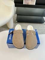 德国Birkenstock勃肯Boston百搭真皮室外软底包头羊毛拖鞋博肯男女拖鞋 女码：35-39 40 41定制 男码：39-44 45定制