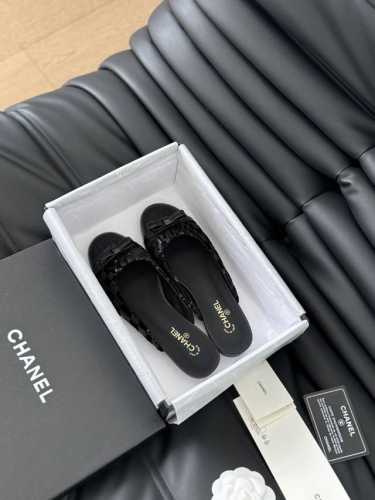 Chanel 24A新款蝴蝶结半拖系列 一脚蹬系列 鞋面牛皮 内里羊皮 真皮大底 Size:35-39 40定